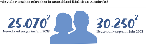 Eine Grafik, die die Neuerkrankungen pro Jahr Darmkrebs zeigen.